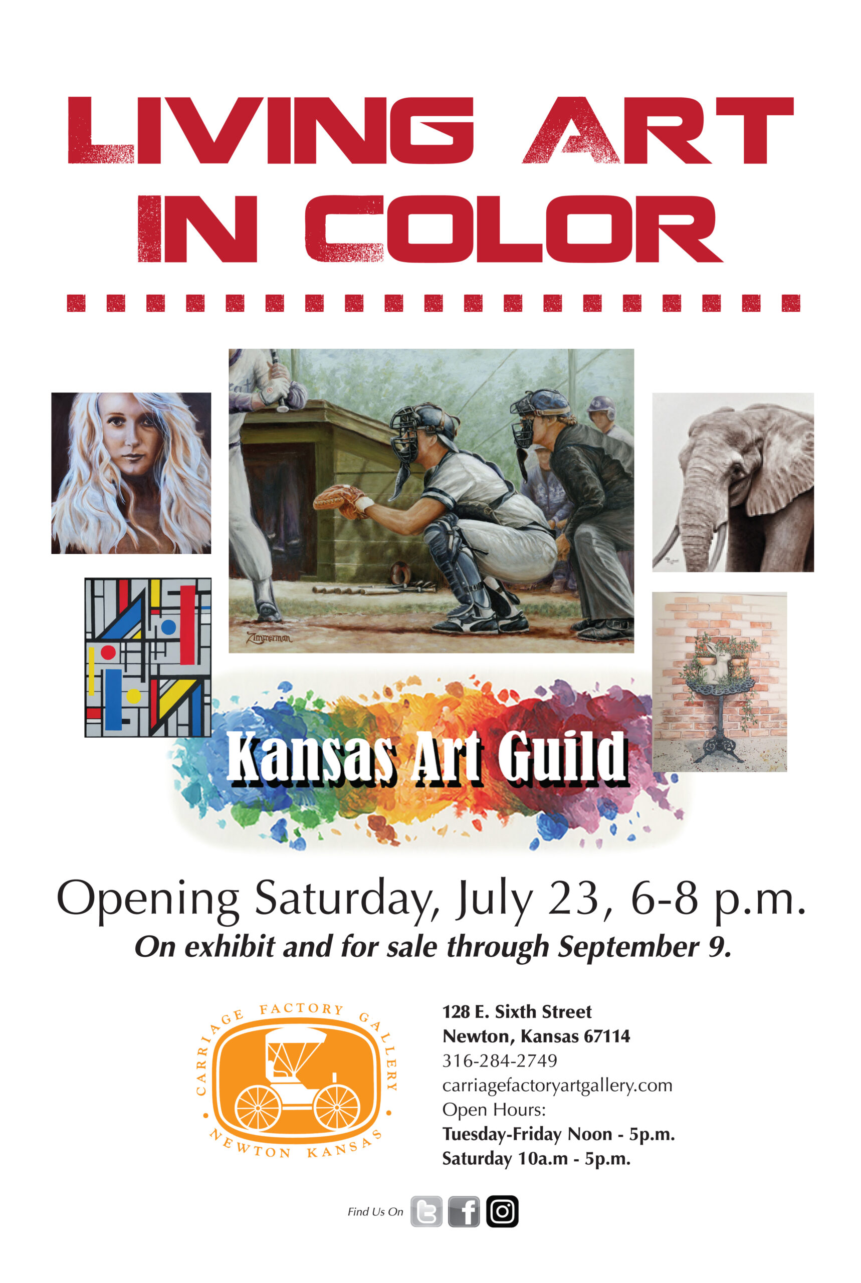Living Art In Color Kansas Art Guild Carriage Factory Art Gallery